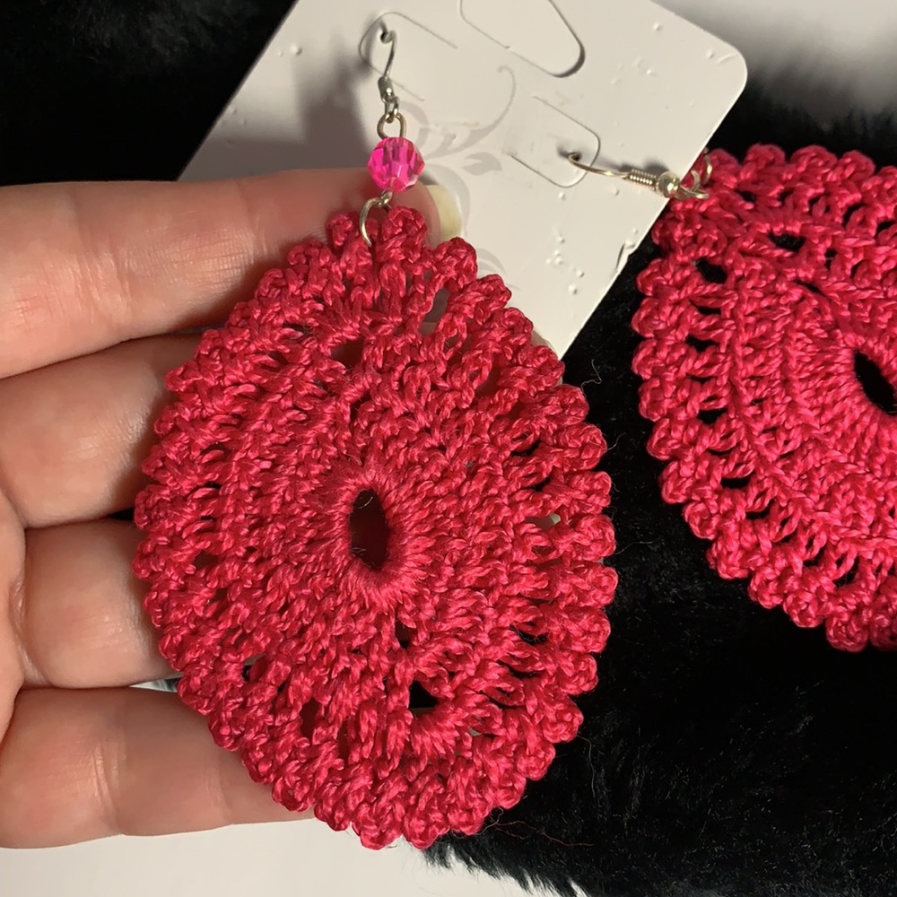 🌸🌸🌸 Pink crocheted earrings🌸🌸🌸